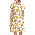 thumbnail image 1 of Spring Summer Dresses for Women 2025 - Beehives Honey Bees Cute Wedding Guest Dresses, Beach Vacation Clothes, Hawaiian Sundresses Casual Short Sleeve Dress for Women with Pockets, 1 of 7