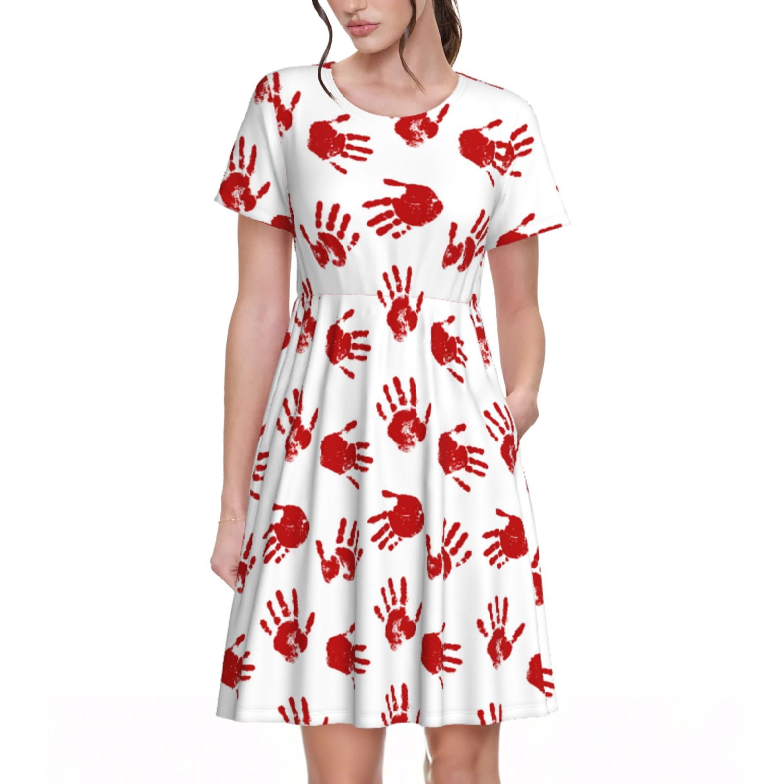 YouKD Vestito estivo da donna, lavorato a maglia, elegante, per coprire, Bianco 1, Taglia unica