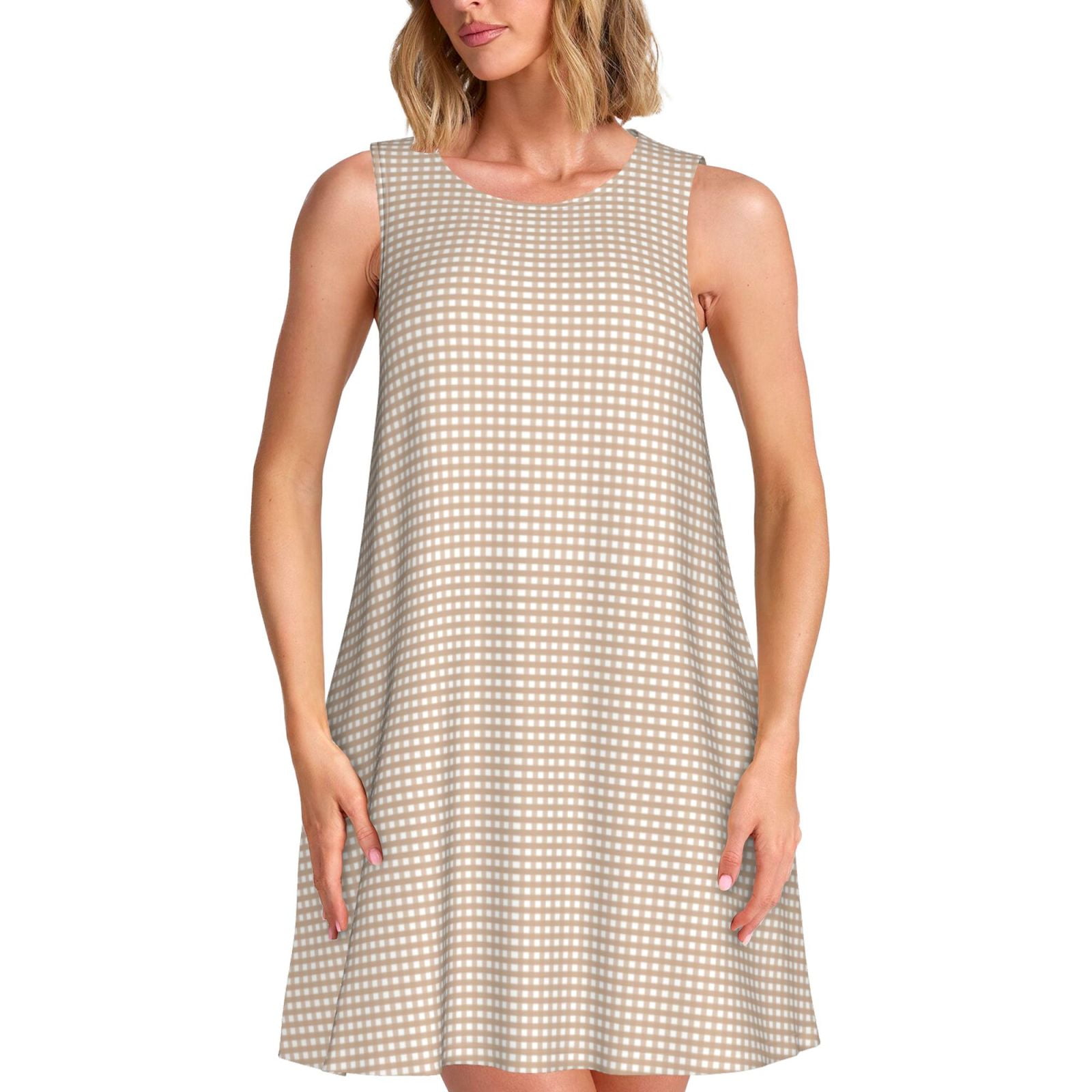 brown gingham dress women Women's Pia Dress (brown gingham) XL