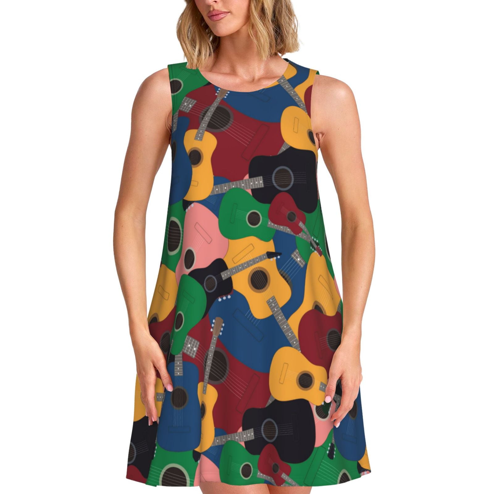 Spring Summer Dresses for Women 2025 - Colored Guitars Beach Vacation ...