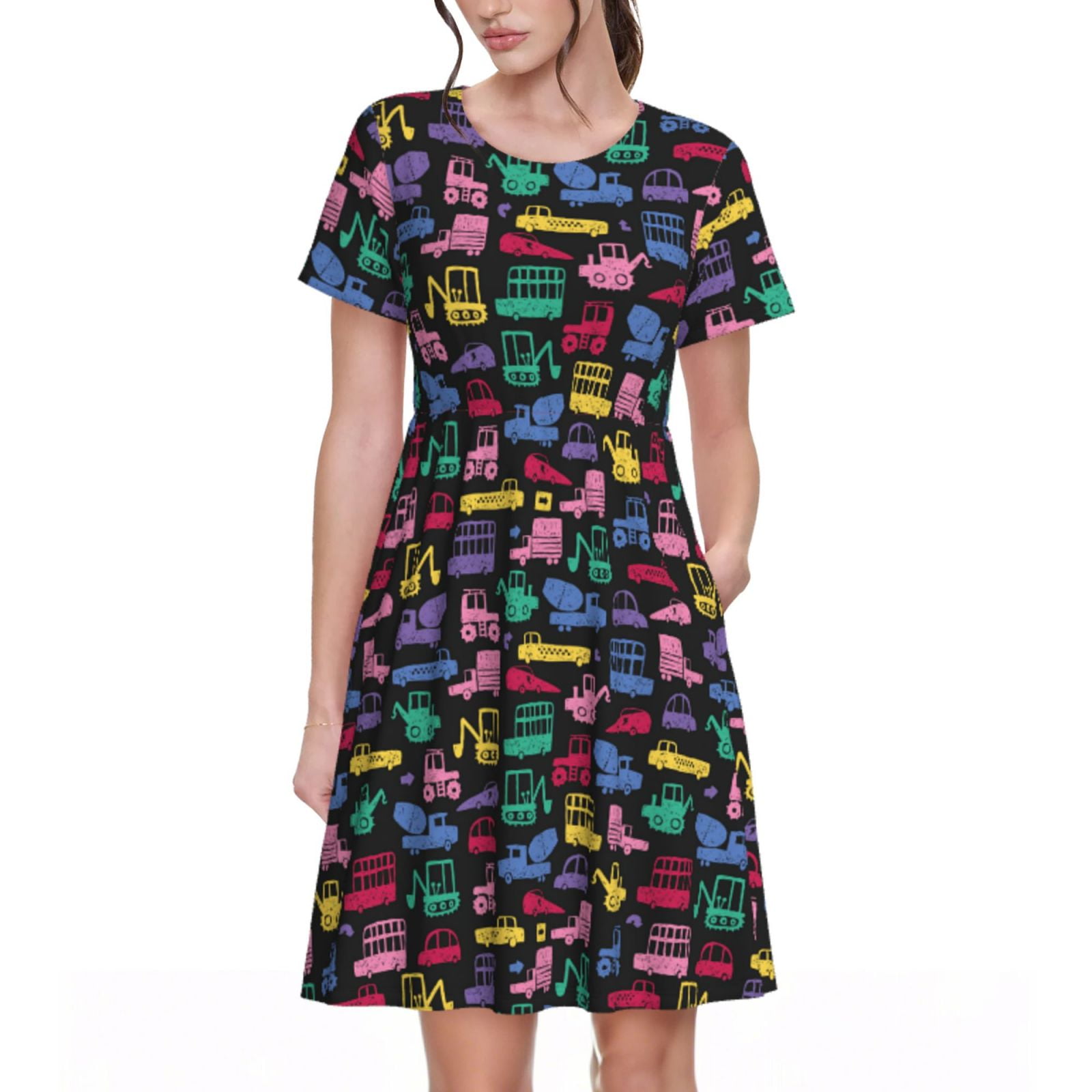 Spring Summer Dresses for Women 2025 - Colorful Excavator Beach ...