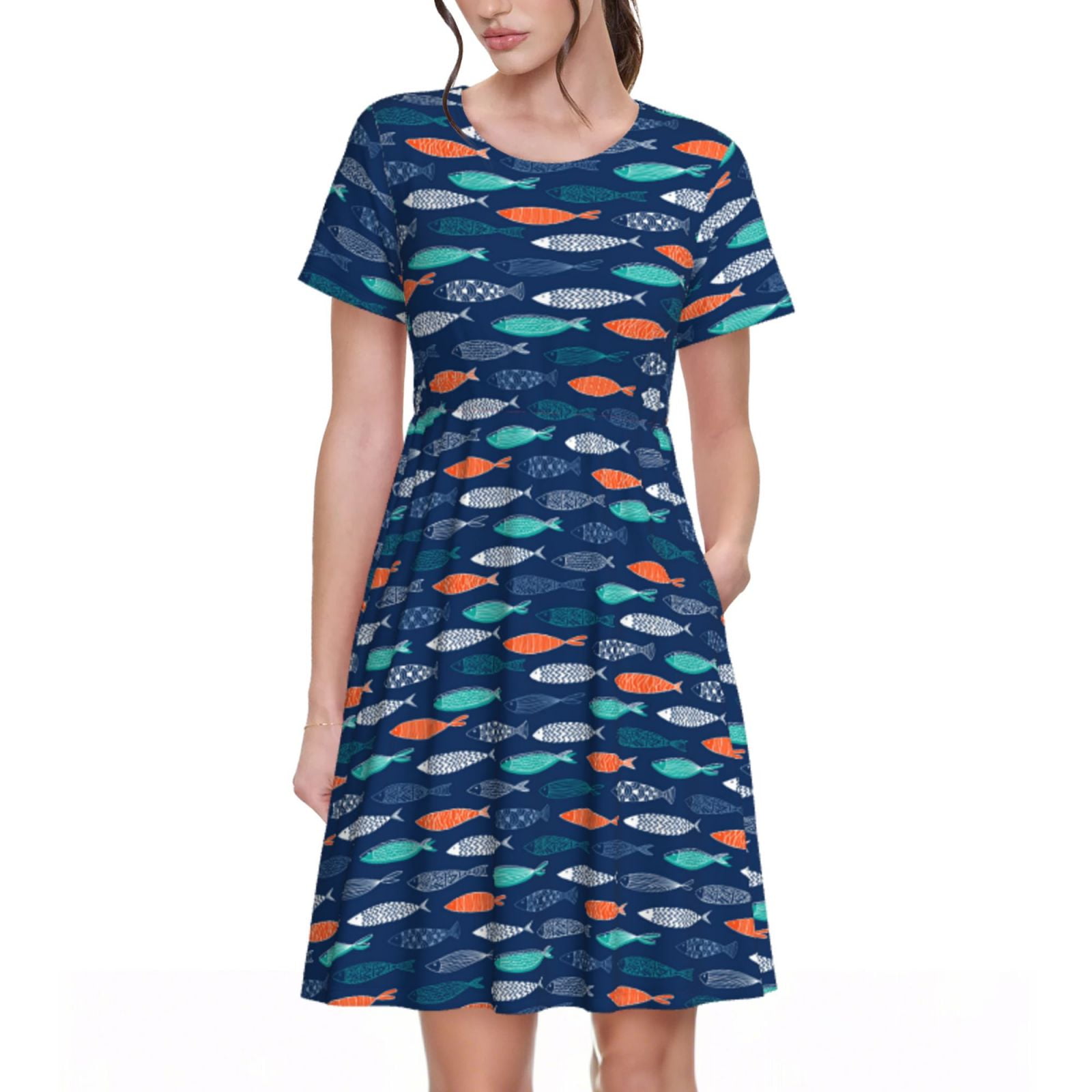 Spring Summer Dresses for Women 2025 - Colorful Fish Cute Wedding Guest ...