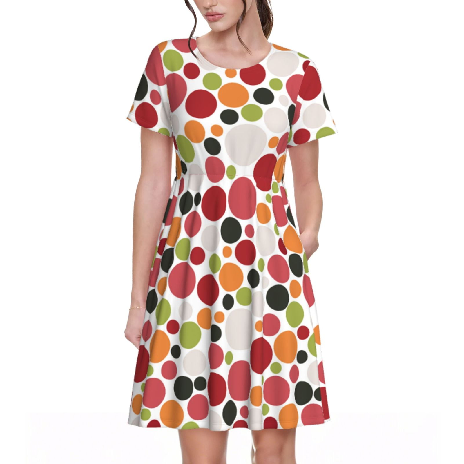 Spring Summer Dresses for Women 2025 - Coloured Dots Pattern Wedding ...