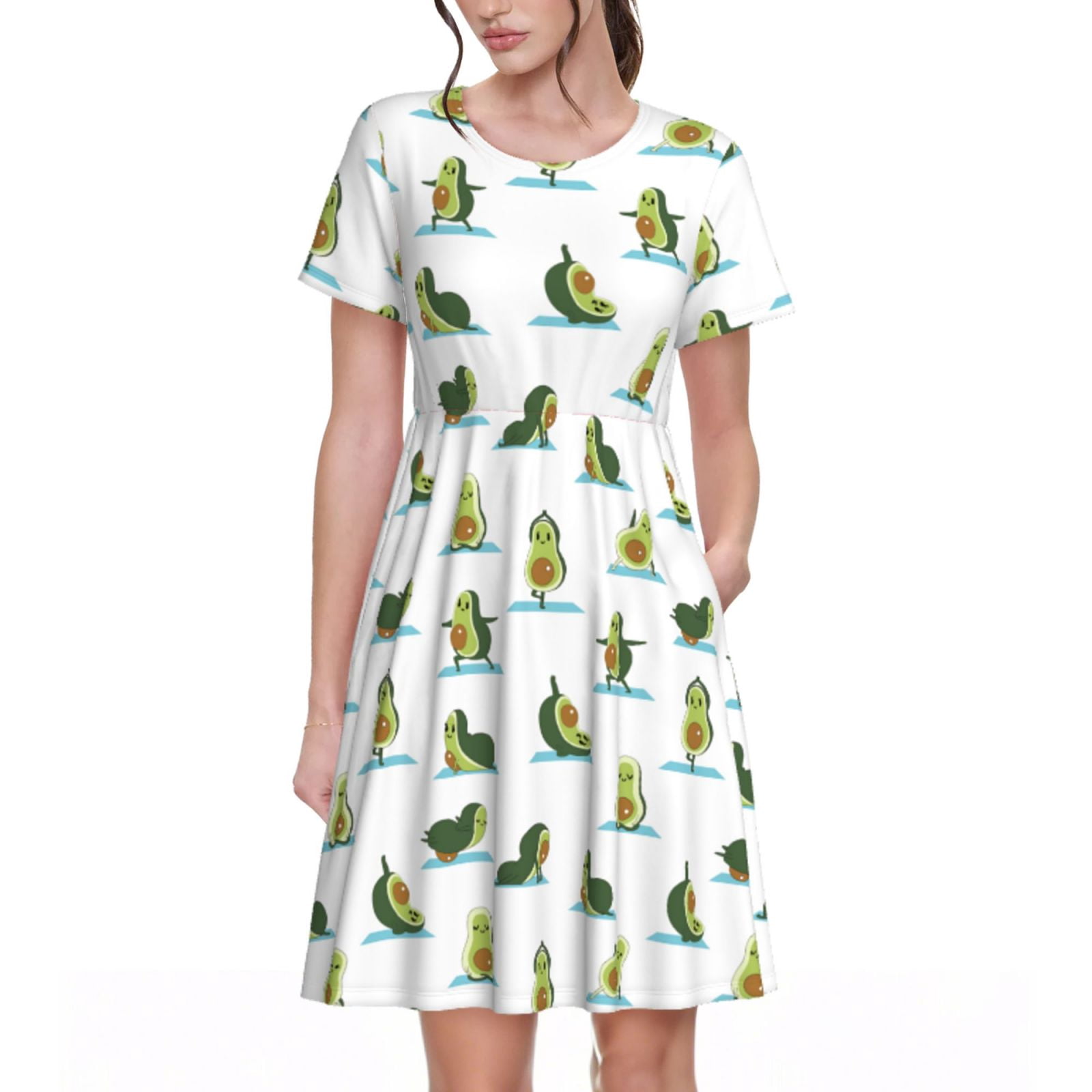 Spring Summer Dresses for Women 2025 - Cute Avocado Yoga Beach Vacation ...