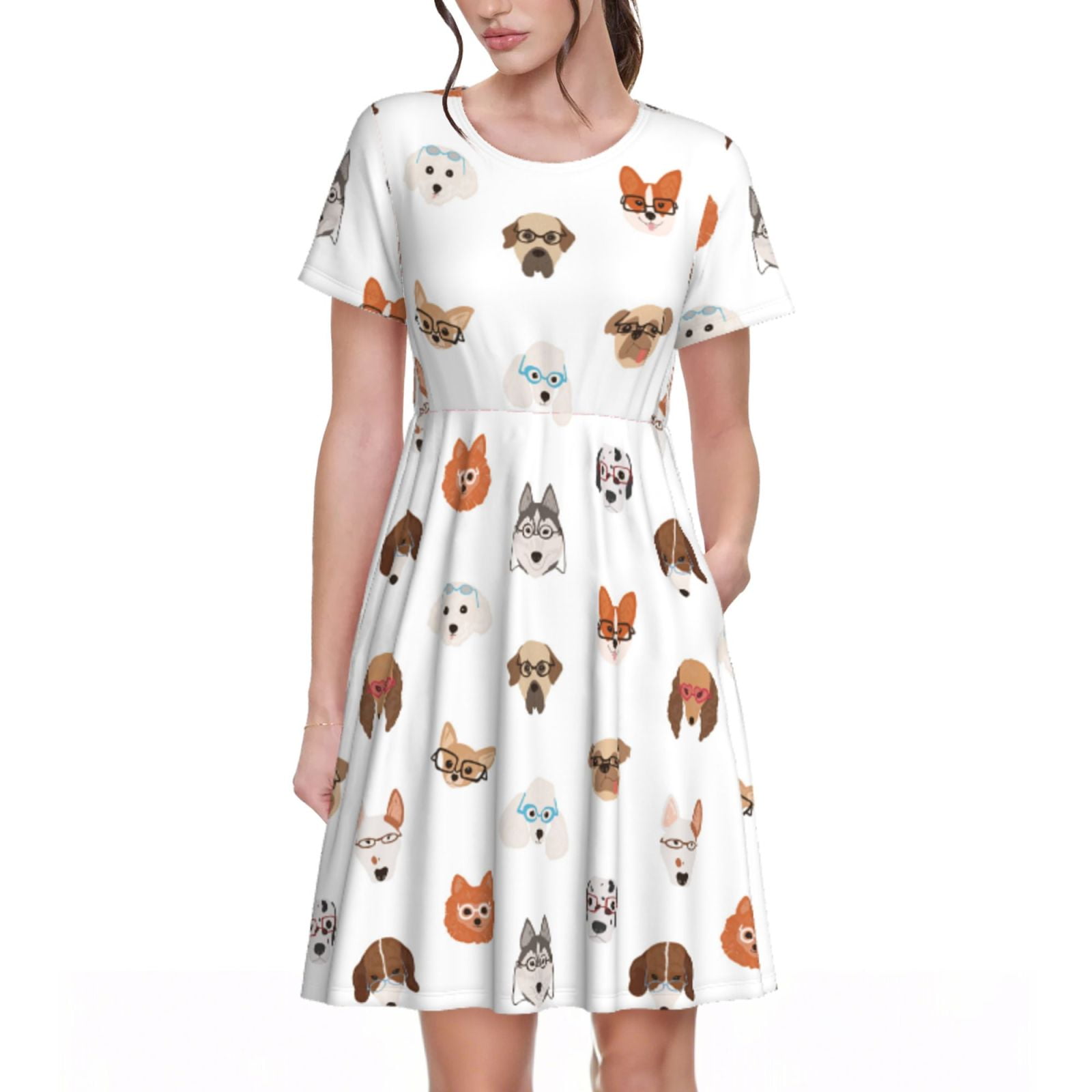 Spring Summer Dresses for Women 2025 - Cute Dog Puppy Glasses Wedding ...