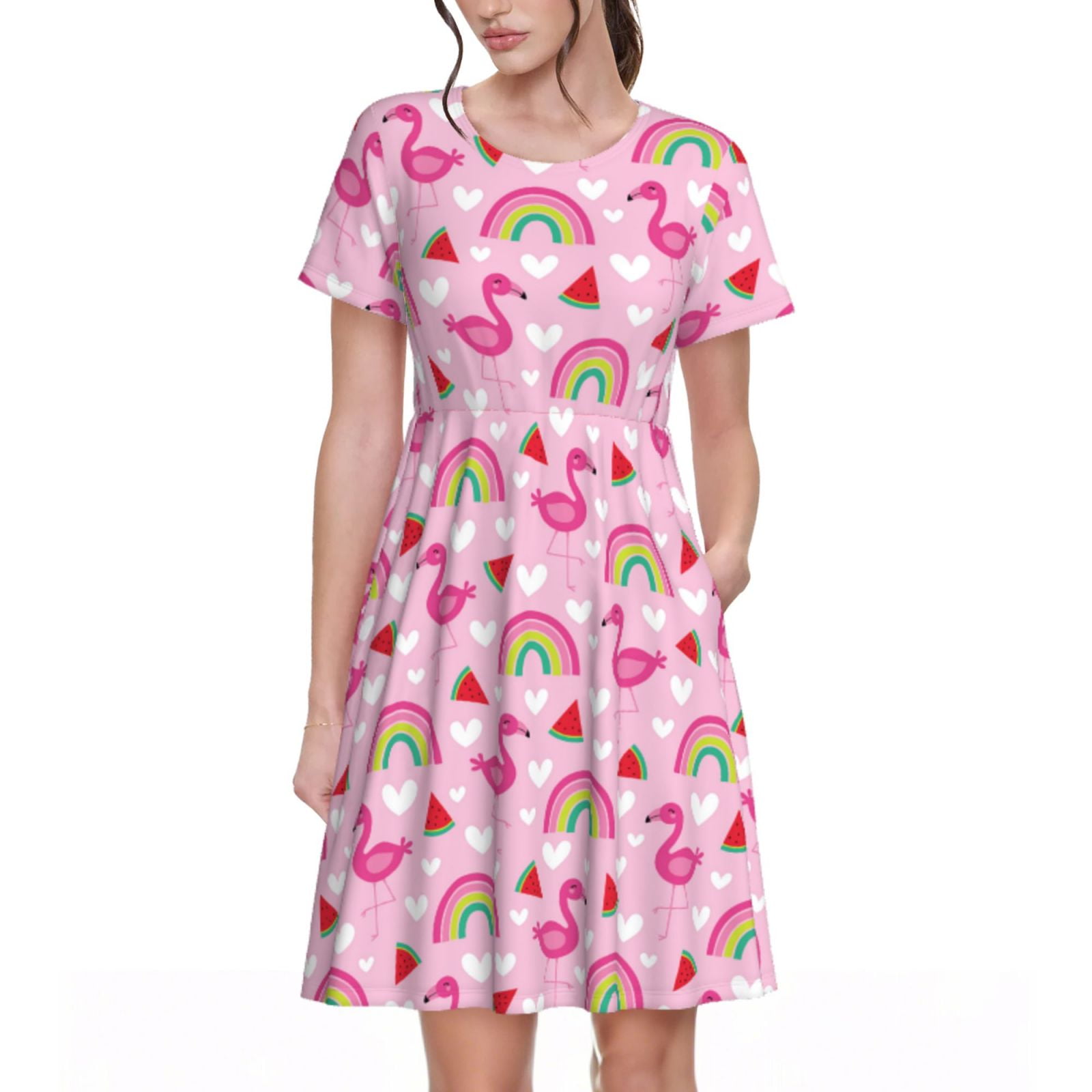 Spring Summer Dresses for Women 2025 - Cute Pink Flamingo Beach ...