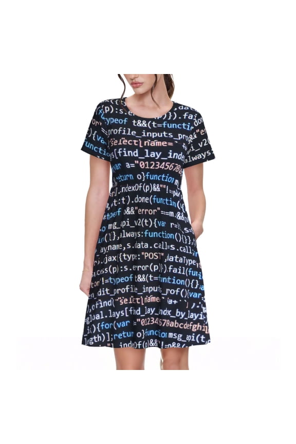 Spring Summer Dresses for Women 2025 - Function Source Code Wedding Guest Dresses, Beach Vacation Clothes, Hawaiian Sundresses Casual Short Sleeve Dress for Women with Pockets
