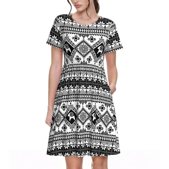 Spring Summer Dresses for Women 2025 - Goats Easter Eggs Ukraine Stars Wedding Guest Dresses, Beach Vacation Clothes, Hawaiian Sundresses Casual Short Sleeve Dress for Women with Pockets