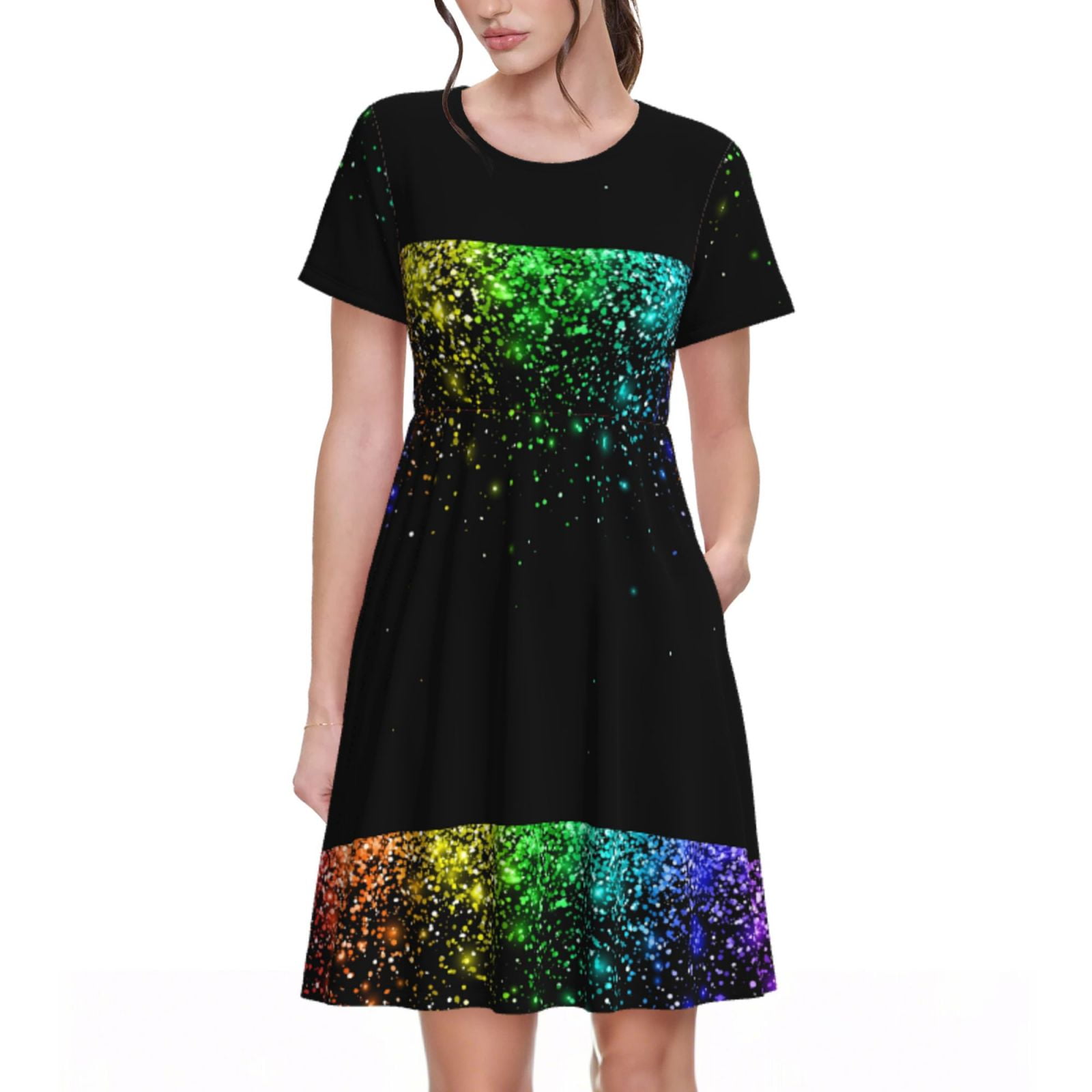 Spring Summer Dresses for Women 2025 - Night Rainbow Sparkles Beach ...