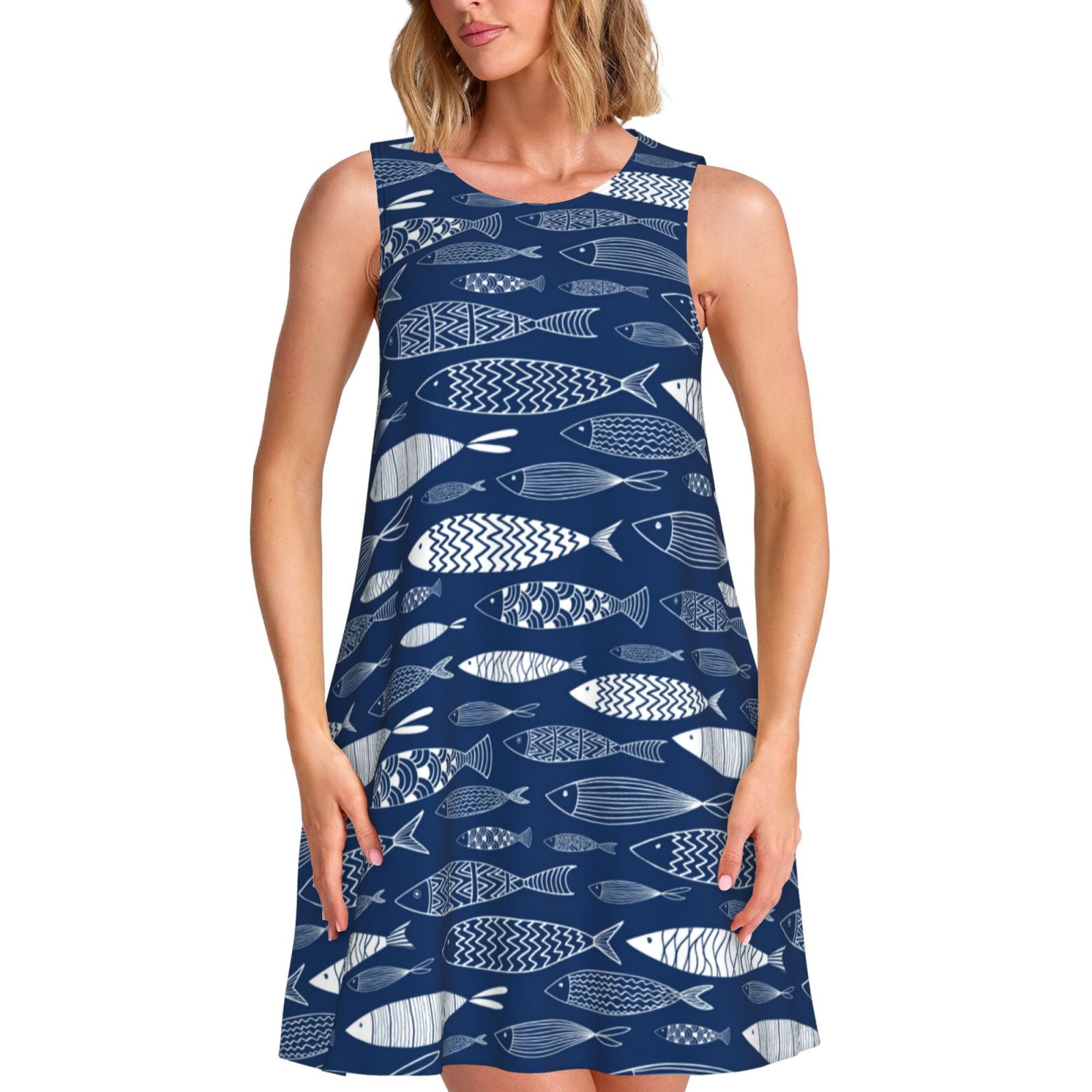 Spring Summer Dresses for Women 2025 - Ornamental Fish Beach Vacation ...