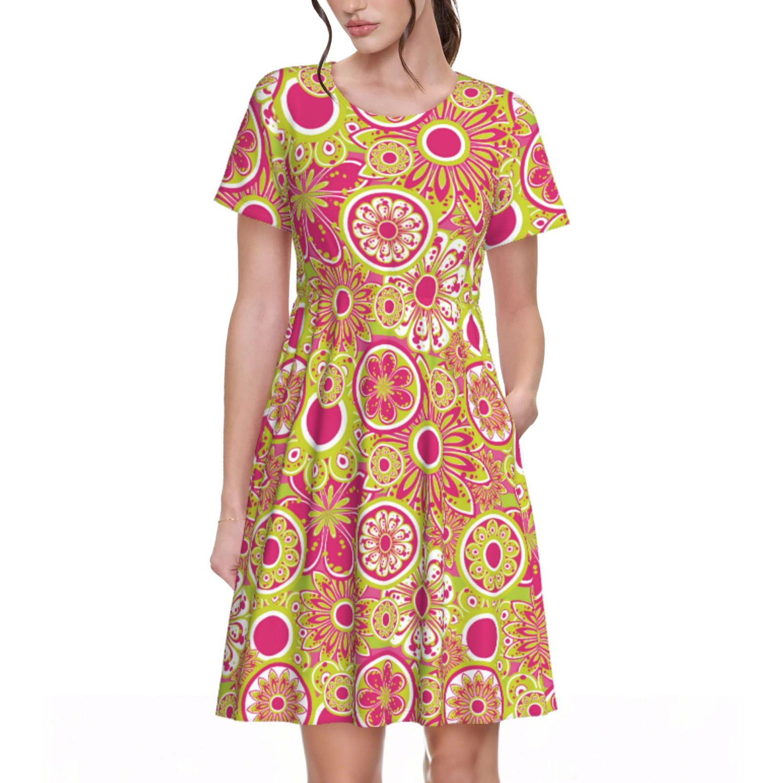 Spring Summer Dresses for Women 2025 - Pink Yellow Flowers Wedding ...