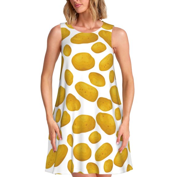 Spring Summer Dresses for Women 2025 - Potato Cute Swimsuit Coverup Sundresses for Women, Beach Vacation Clothes for Women, Hawaiian Tshirt Dresses for Women
