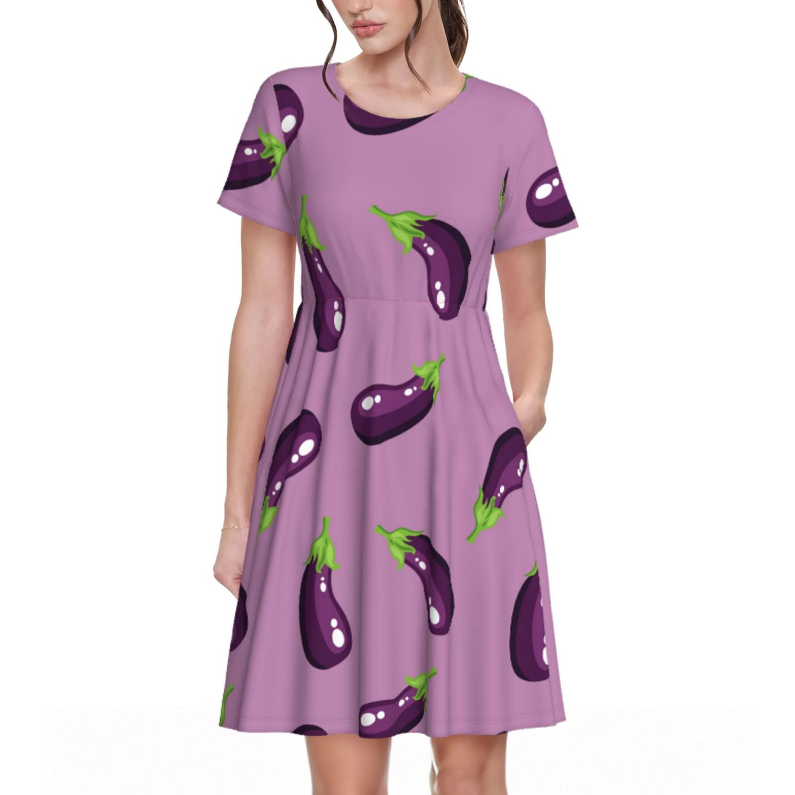 Spring Summer Dresses for Women 2025 - Purple Eggplant Pattern Wedding ...