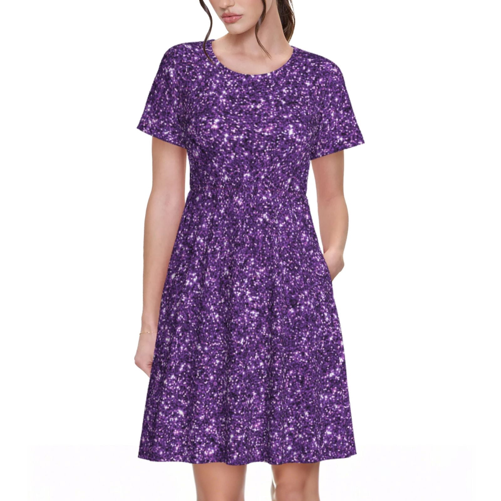 Spring Summer Dresses for Women 2025 - Purple Glitter Beach Vacation ...