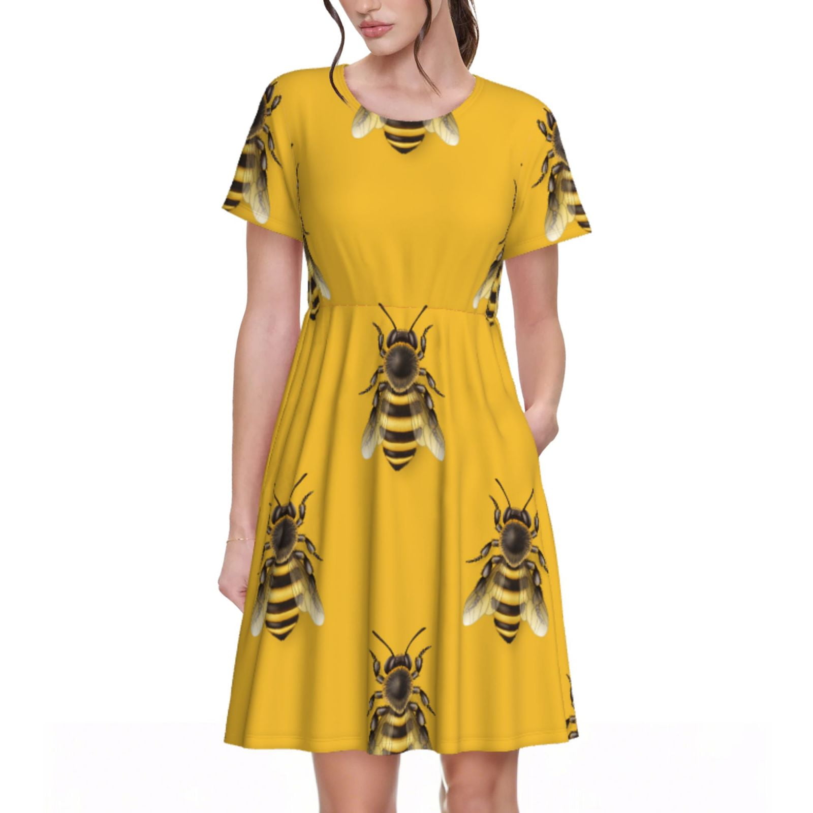 Spring Summer Dresses for Women 2025 - Realistic Bee Cute Cool Yellow ...