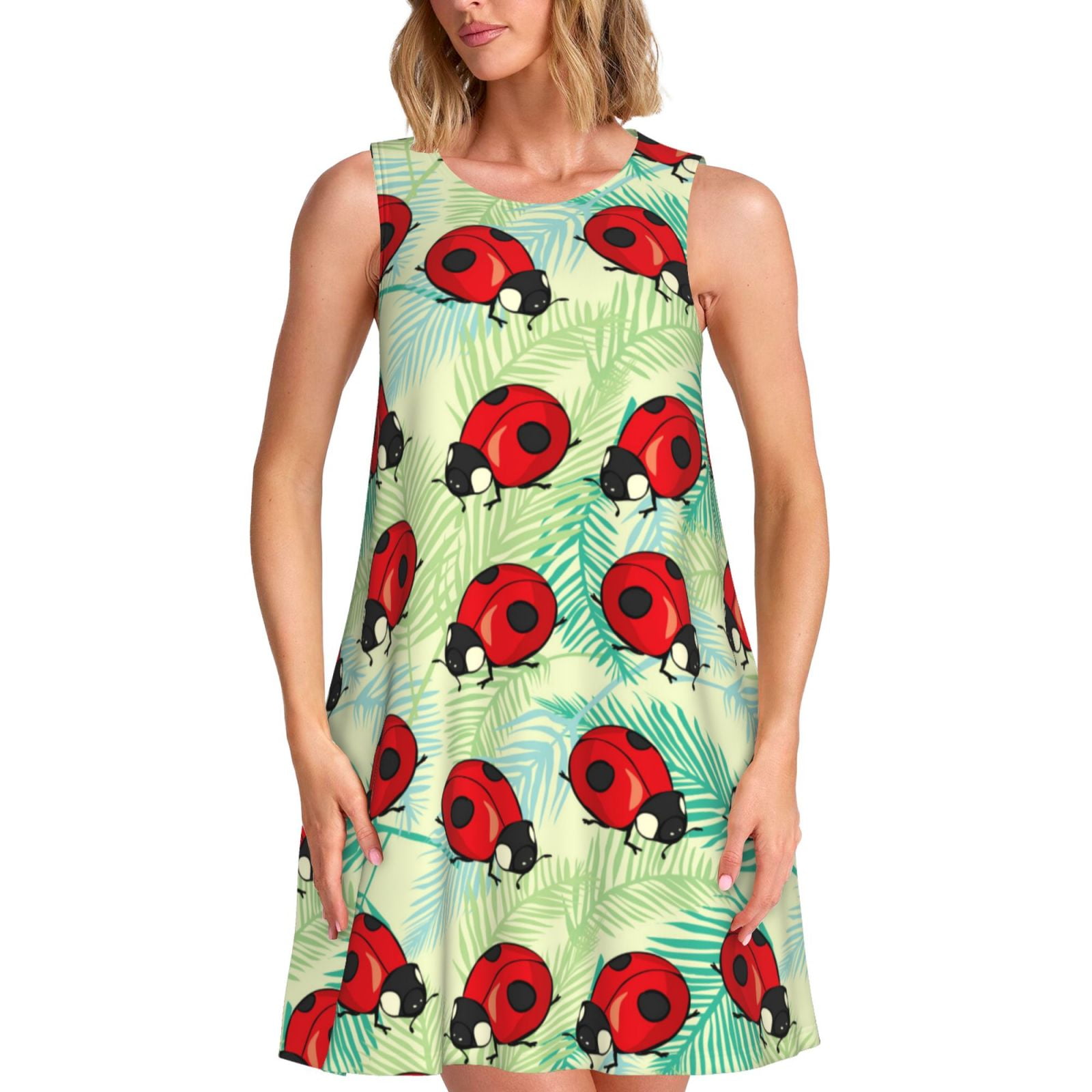 Spring Summer Dresses for Women 2025 - Red Ladybugs And Leaf Beach ...