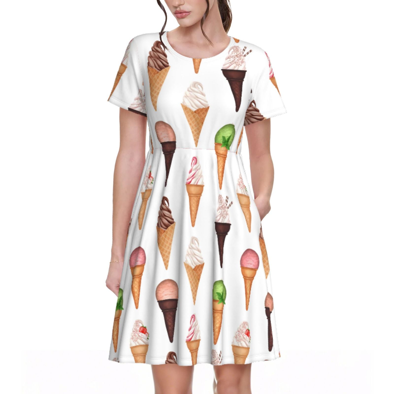 Spring Summer Dresses for Women 2025 - Summer Ice Cream White Beach ...
