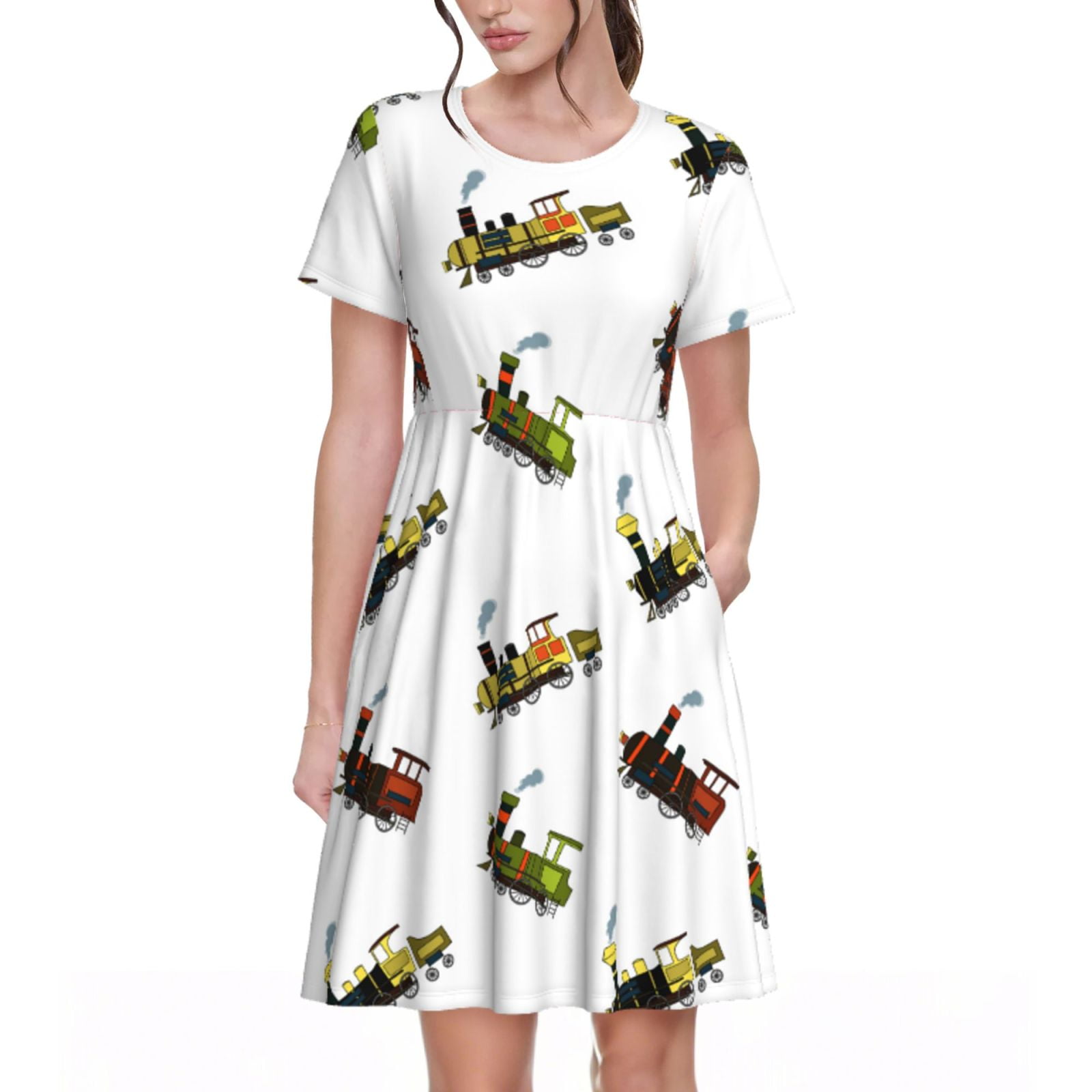 Spring Summer Dresses for Women 2025 - Train Colorful Pattern Beach ...