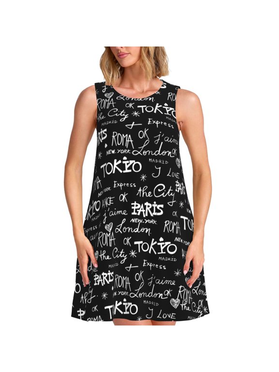 Spring Summer Dresses for Women 2025 - Travel The World Swimsuit Coverup Sundresses for Women, Beach Vacation Clothes for Women, Hawaiian Tshirt Dresses for Women