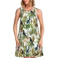 thumbnail image 1 of Spring Summer Dresses for Women 2025 - Tropical Cute Parrot Toucan Swimsuit Coverup Sundresses for Women, Beach Vacation Clothes for Women, Hawaiian Tshirt Dresses for Women, 1 of 7
