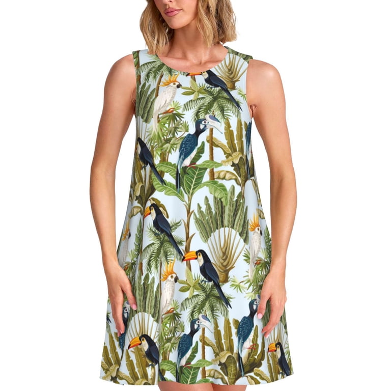 cute tropical dresses Cute Palm Print Cream Maxi Dress | Trendy Women's Dresses