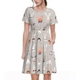 thumbnail image 1 of Spring Summer Dresses for Women 2025 - Various Rabbits Wedding Guest Dresses, Beach Vacation Clothes, Hawaiian Sundresses Casual Short Sleeve Dress for Women with Pockets, 1 of 7