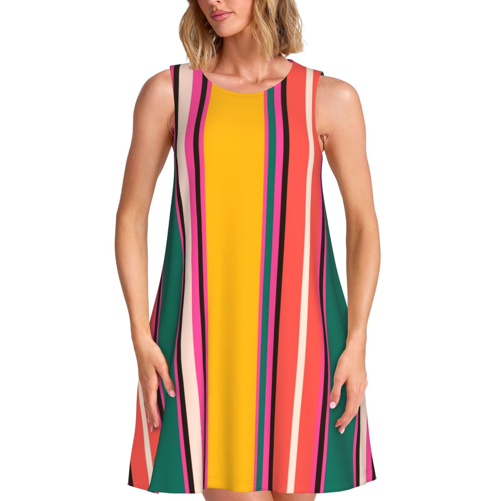 Spring Summer Dresses for Women 2025 - Vertical Stripes Beach Vacation ...