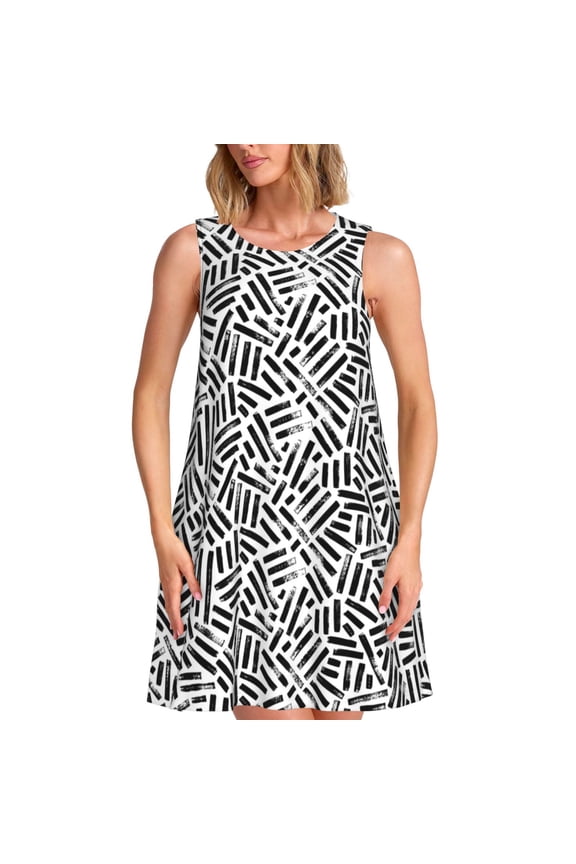 Spring Summer Dresses for Women 2025 - Weave Geometric Swimsuit Coverup Sundresses for Women, Beach Vacation Clothes for Women, Hawaiian Tshirt Dresses for Women