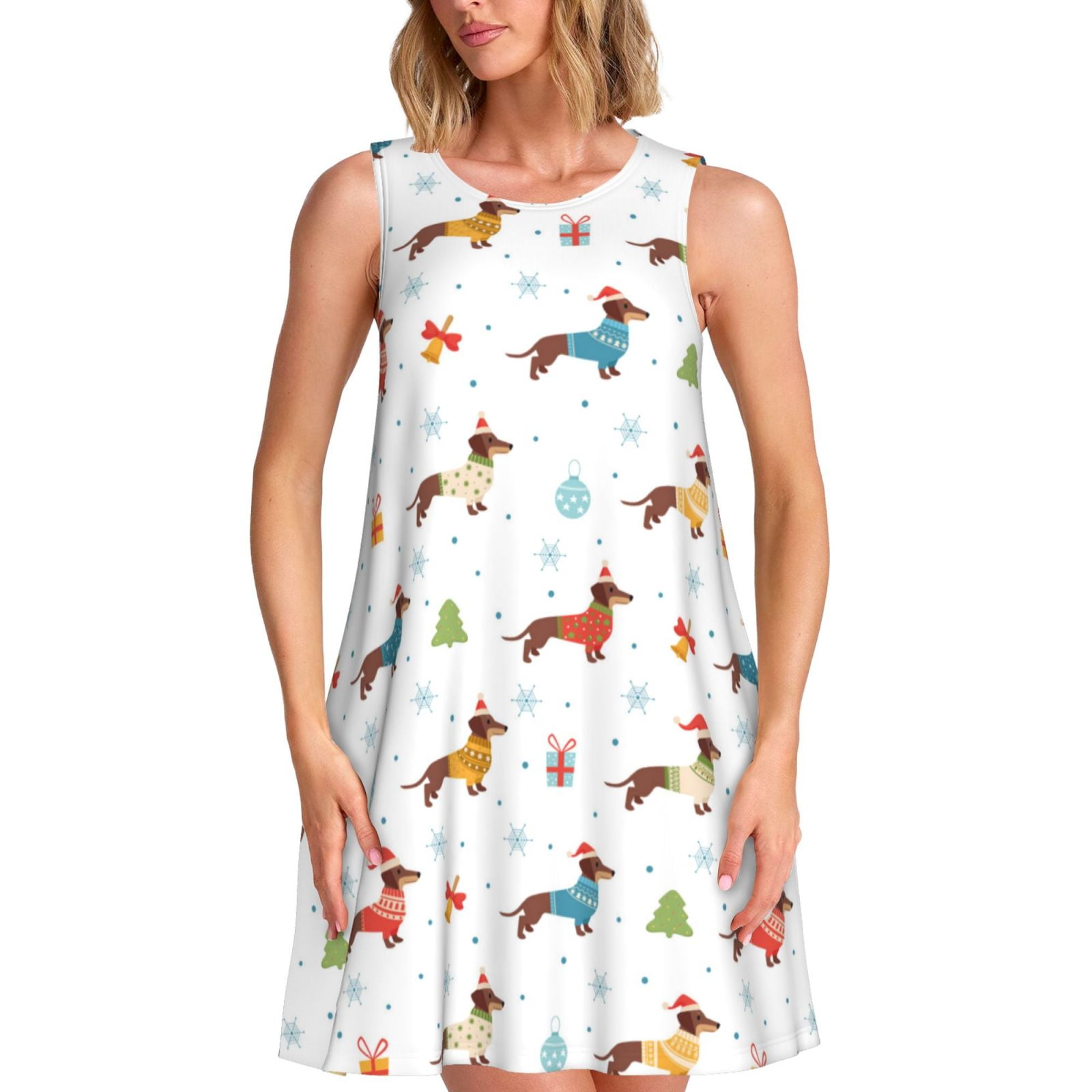 Spring Summer Dresses for Women 2025 - Winter Snowflake Dachshund ...
