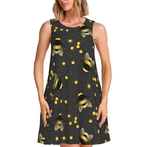 Spring Summer Dresses for Women 2025 - Bee Swimsuit Coverup Sundresses for Women, Beach Vacation Clothes for Women, Hawaiian Tshirt Dresses for Women