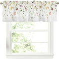 thumbnail image 1 of Spring Summer Eucalyptus Leaf Kitchen Curtains Valances for Windows Sage Green Leaves Floral Valance Farmhouse Short Rod Pocket Window Curtain 1 Panel for Spring Window Treatment Decorations 54x18inch, 1 of 6