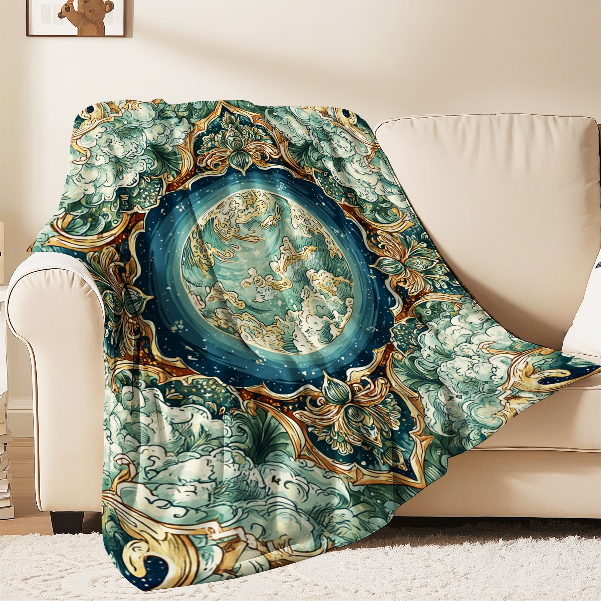 Spring Summer Flannel Throw Blanket 30x40 Inches Fleece Blanket Throw, Soft Lightweight Plush Cozy Blankets for Bed, Sofa, Couch, Travel, Camping