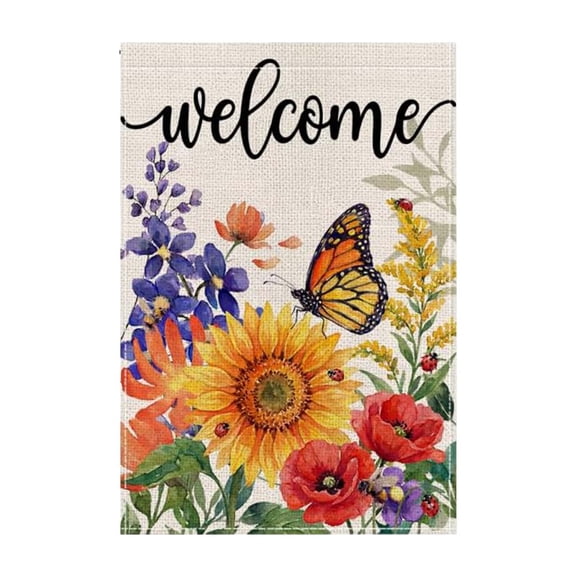 Spring Summer Floral Garden Flag Double Sided Seasonal Welcome Garden Flag Outside Burlap Farmhouse Small Yard A