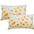 thumbnail image 1 of Spring Summer Floral Lumbar Pillow Covers 12X20 Inch Set of 2 Coreopsis Daisy Yellow Flowers Bee Decorative Pillow Cases Farmhouse Seasonal Cushion Case Home Decor for Sofa Couch Bed Outdoor, 1 of 6