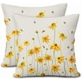 thumbnail image 1 of Spring Summer Floral Pillow Covers 18X18 Inch Set of 2 Coreopsis Daisy Yellow Flowers Bee Decorative Pillow Cases Farmhouse Seasonal Cushion Case Farmhouse Home Decor for Sofa Couch Bedroom Outdoor, 1 of 6