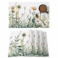 thumbnail image 1 of Spring Summer Floral Placemats Set of 4 Farmhouse Botanical Flowers Place Mats Indoor Wipeable Table Mats Washable Cloth Dining Table Placemats for Kitchen Holiday Party Home Decor 13x19 Inch, 1 of 9