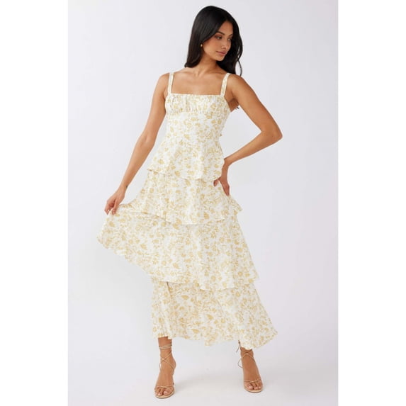 Spring/Summer Floral Print Dress with Bows, Perfect for Vacations and Parties