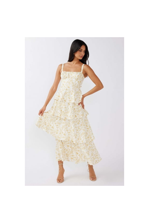 Spring/Summer Floral Print Dress with Bows, Perfect for Vacations and Parties
