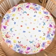thumbnail image 1 of Spring Summer Floral Round Fitted Tablecloth with Elastic Edge Watercolor Flower Outdoor Table Cover for 36"-40" Rustic Stretch Table Cloth for Dining Room Party Picnic, 1 of 4