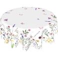 thumbnail image 1 of Spring Summer Floral Round Tablecloth 60 Inch Wildflower Leaf Butterfly Table Cloth Rustic Vintage Farmhouse Polyester Cover Decorative for Easter Holiday Indoor Outdoor Kitchen Dining Party, 1 of 6