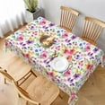thumbnail image 1 of Spring Summer Floral Table Cloth - Watercolor Flower Table Clothes Rustic Multicolor Tablecloths 60x84 Blossom Table Cover for Picnic Party Dining Room Home Indoor Outdoor, 1 of 6