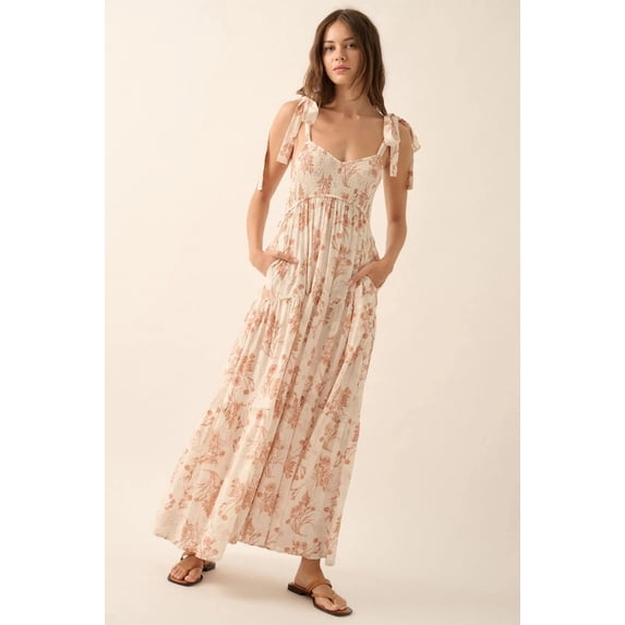 Spring/Summer Floral Tiered Ruffle Maxi Dress
