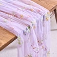thumbnail image 1 of Spring Summer Florals Seasonal Tulle Table Runner Easter Decor Cheesecloth ,Lace Embroidery Table Runner for Home Party Indoor Decoration, 1 of 4