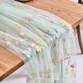 thumbnail image 1 of Spring Summer Florals Seasonal Tulle Table Runner Easter Decor Cheesecloth ,Lace Embroidery Table Runner for Home Party Indoor Decoration, 1 of 5