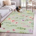 thumbnail image 1 of Spring Summer Flower Area Rugs 4x6 ft Eucalyptus Leaves Countryside Green Washable Rug Non Slip Indoor Carpet Absorbent Floor Mat for Living Room Bedroom Dining Room, 1 of 9