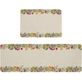 thumbnail image 1 of Spring Summer Flower Floral Sunflower Daisy Plant Beige Kitchen Mat Rug Set of 2 Runner Rug Anti-Fatigue Comfort Memory Foam Standing Mat Non-Slip Floor Door Mat for Bathroom Bedroom 18x30in+18x60in, 1 of 6