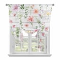 thumbnail image 1 of Spring Summer Flower Tie Up Curtain 45 Inches Long, Eucalyptus Leaves Countryside Board Balloon Style Kitchen Window Curtain Over Sink, Small Window Rod Pocket Curtain 52"x45", 1 of 9
