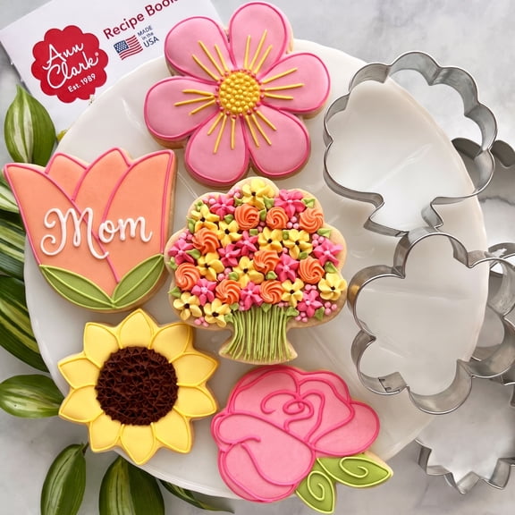 Mother's Day Spring & Summer Flowers Cookie Cutters, 5-Piece Set, Made in USA by Ann Clark