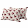 thumbnail image 1 of Spring Summer Flowers Pillow Covers 2 Pack Watercolor Red Floral Vintage Leaves Pillowcase Waterproof Outdoor Throw Pillow Cover for Patio Balcony Rectangular Cushion 20”x12”, 1 of 9