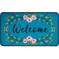 thumbnail image 1 of Spring/Summer Flowers Welcome Decorative Doormat, Non-Slip Cute Floral Wreath Door Mat for Indoor Outdoor Home Decoration, Durable Rug, Low-Profile Mat Entryway Front Porch Farmhouse Decor,30" x 17", 1 of 6